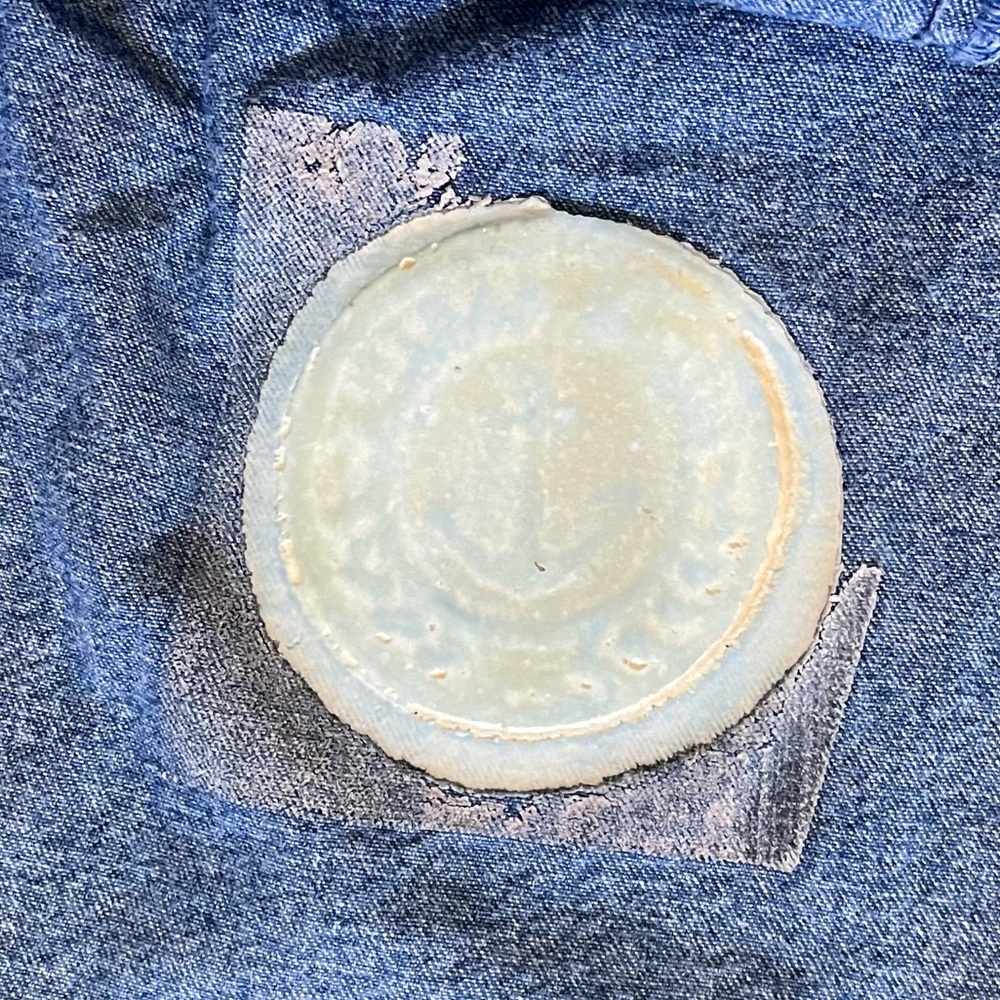 OshKosh Girls Vintage Skirtall Overall Denim Blue Nautical Logo 5T - Picture 7 of 8